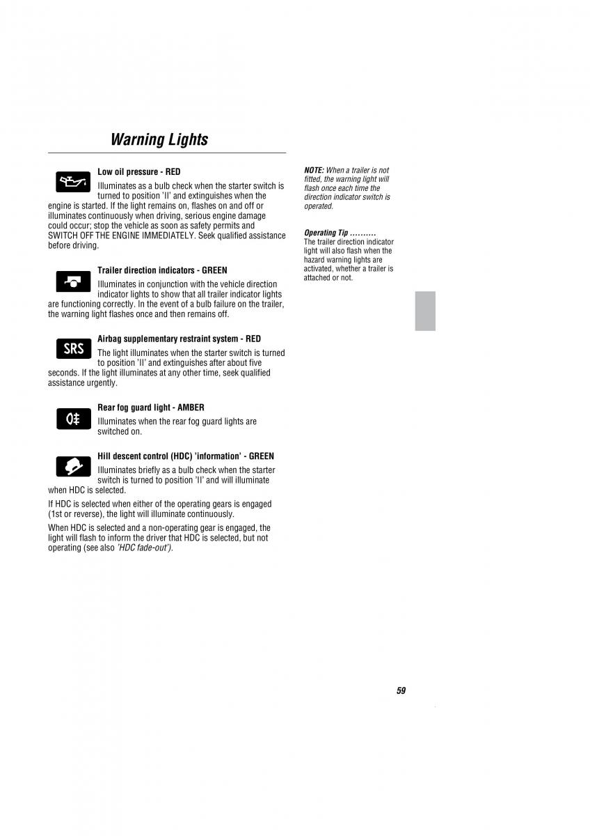 Land Rover Freelander I 1 owners manual / page 60