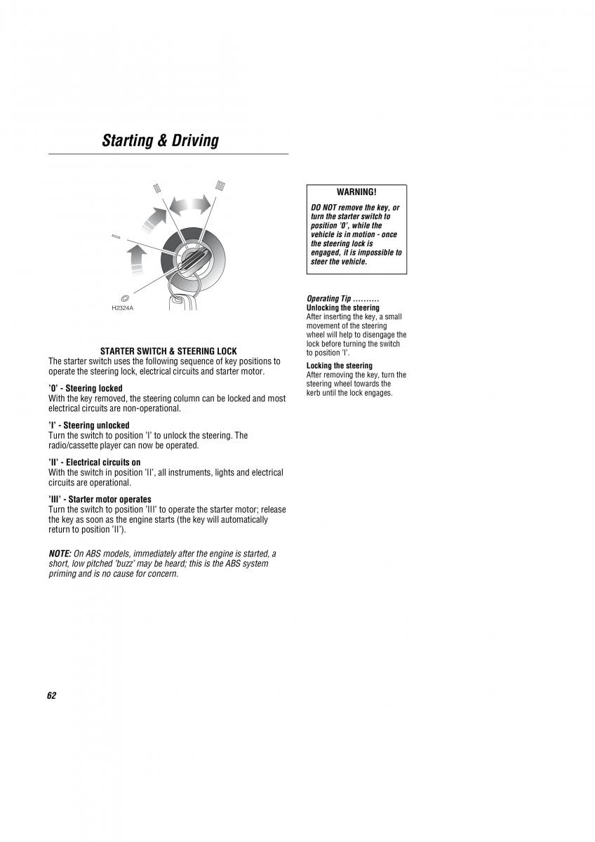 Land Rover Freelander I 1 owners manual / page 63