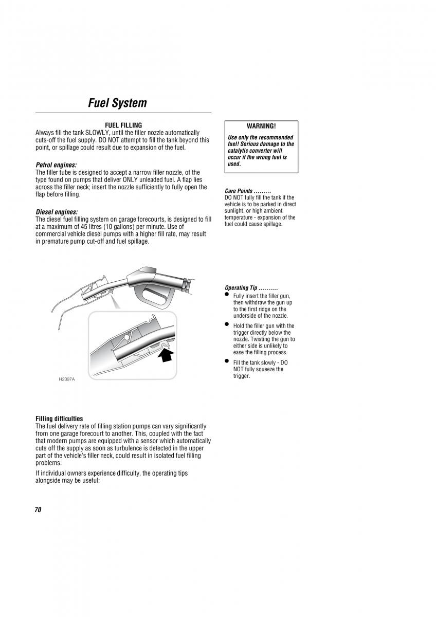 Land Rover Freelander I 1 owners manual / page 71