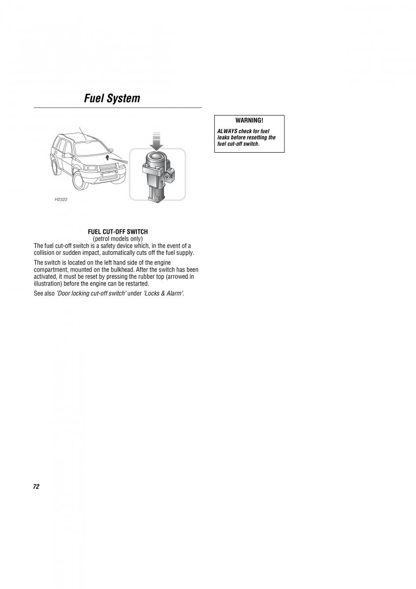 Land Rover Freelander I 1 owners manual / page 73