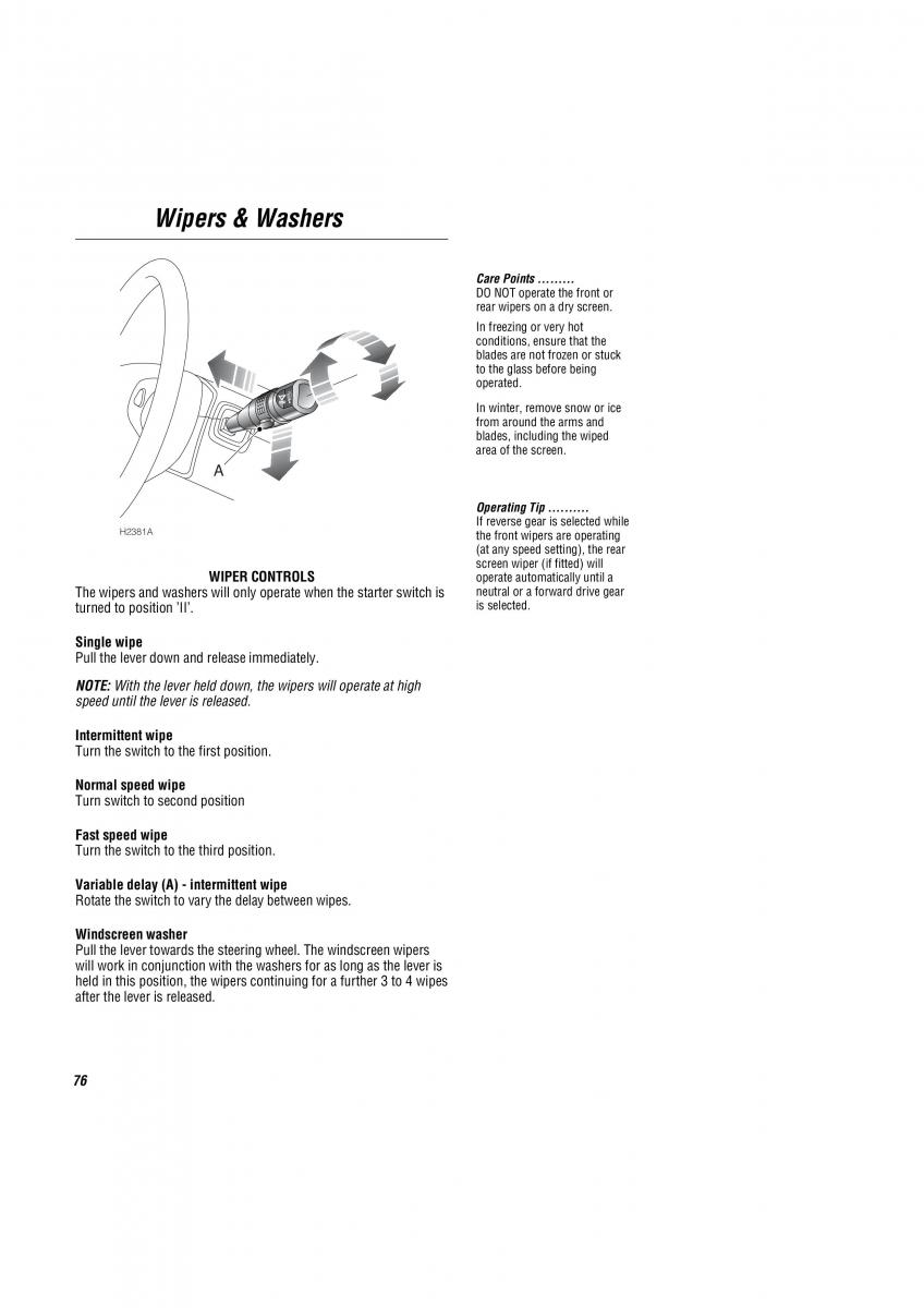 Land Rover Freelander I 1 owners manual / page 77