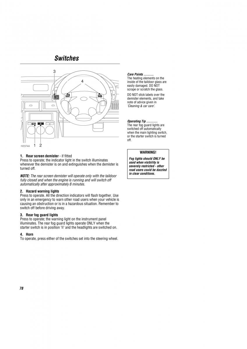 Land Rover Freelander I 1 owners manual / page 79