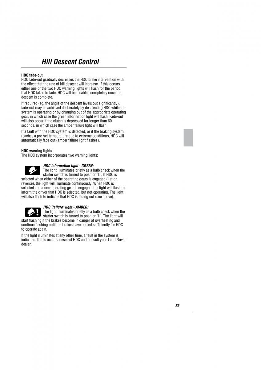 Land Rover Freelander I 1 owners manual / page 86