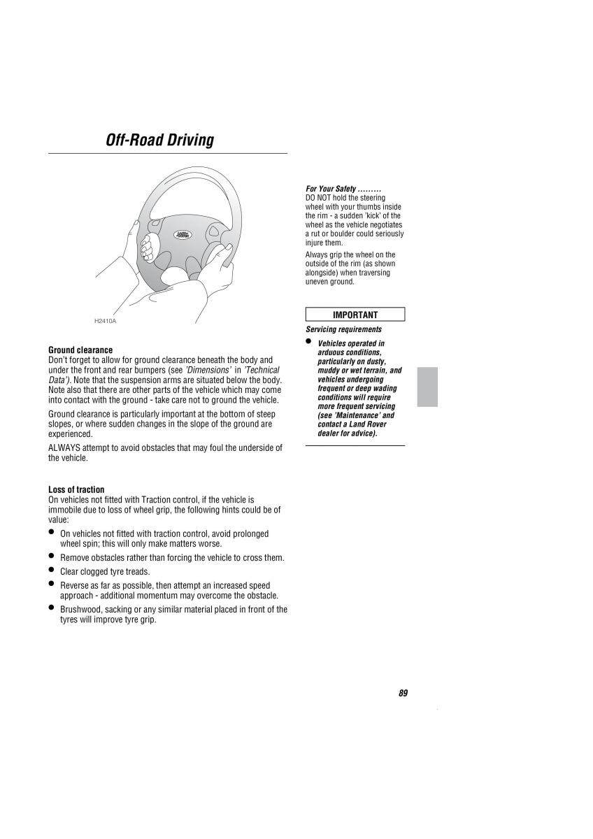 Land Rover Freelander I 1 owners manual / page 90