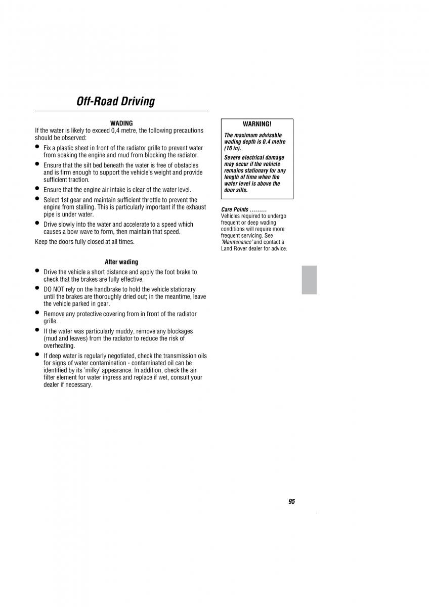 Land Rover Freelander I 1 owners manual / page 96