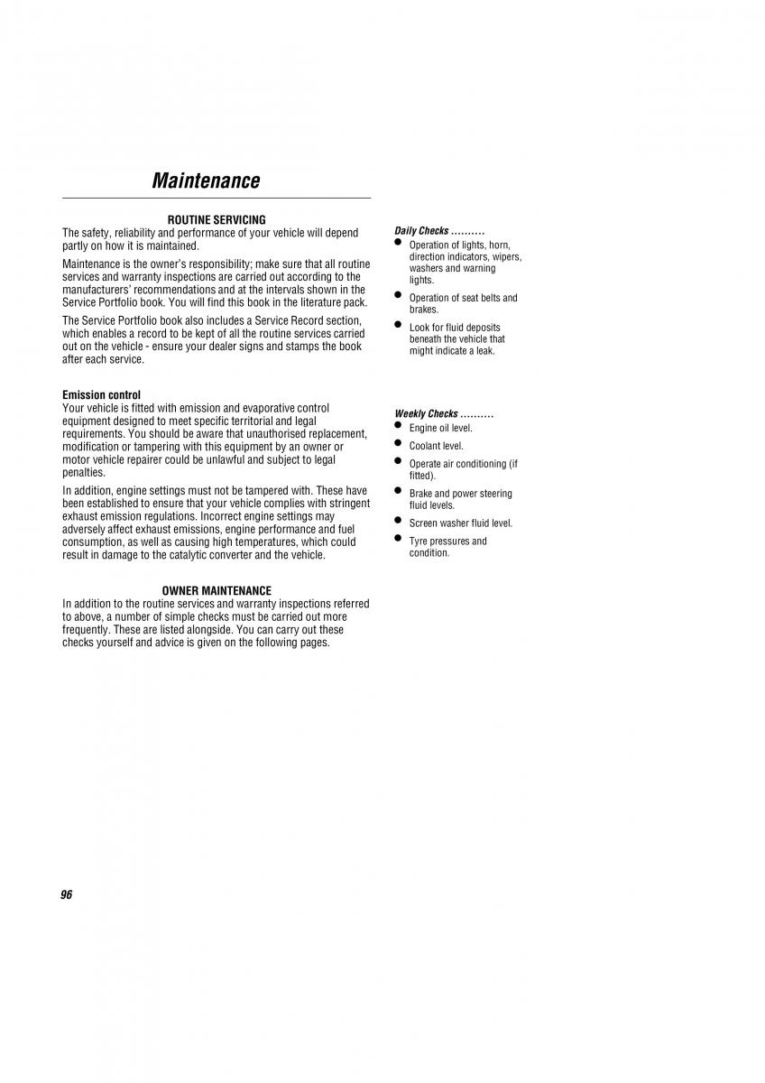 Land Rover Freelander I 1 owners manual / page 97