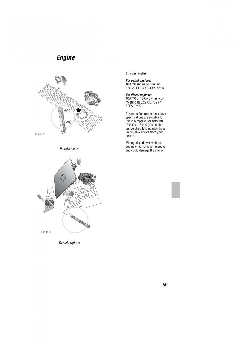 Land Rover Freelander I 1 owners manual / page 102