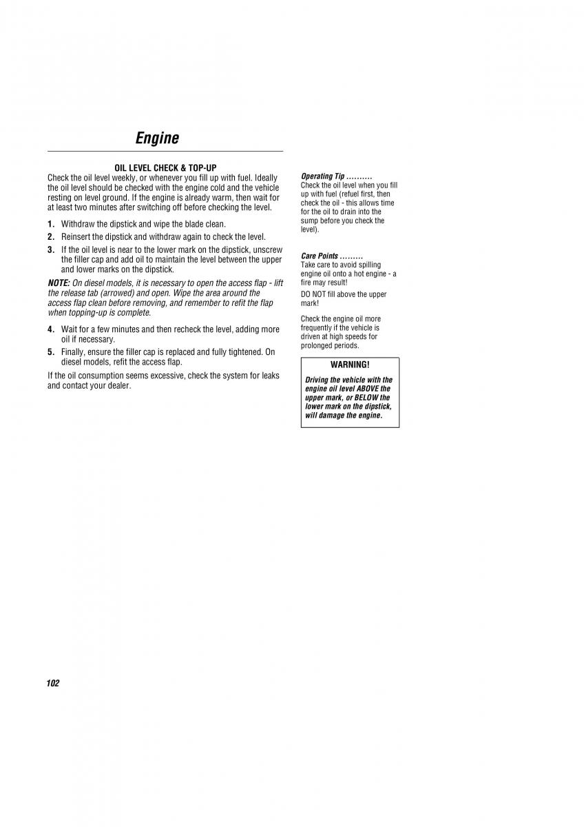 Land Rover Freelander I 1 owners manual / page 103