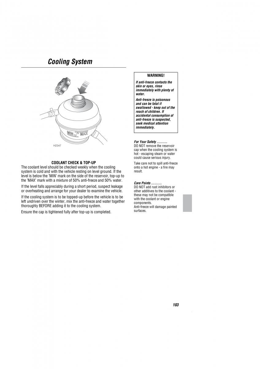 Land Rover Freelander I 1 owners manual / page 104