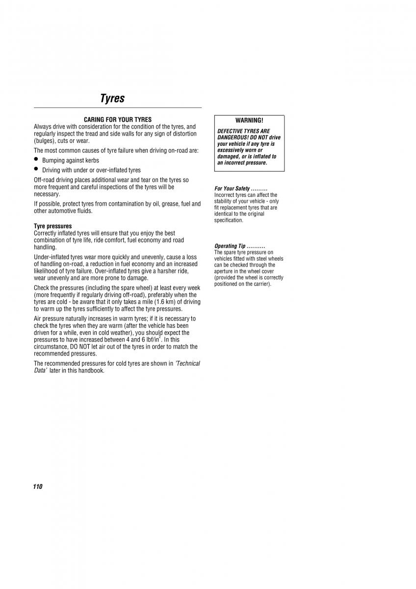 Land Rover Freelander I 1 owners manual / page 111