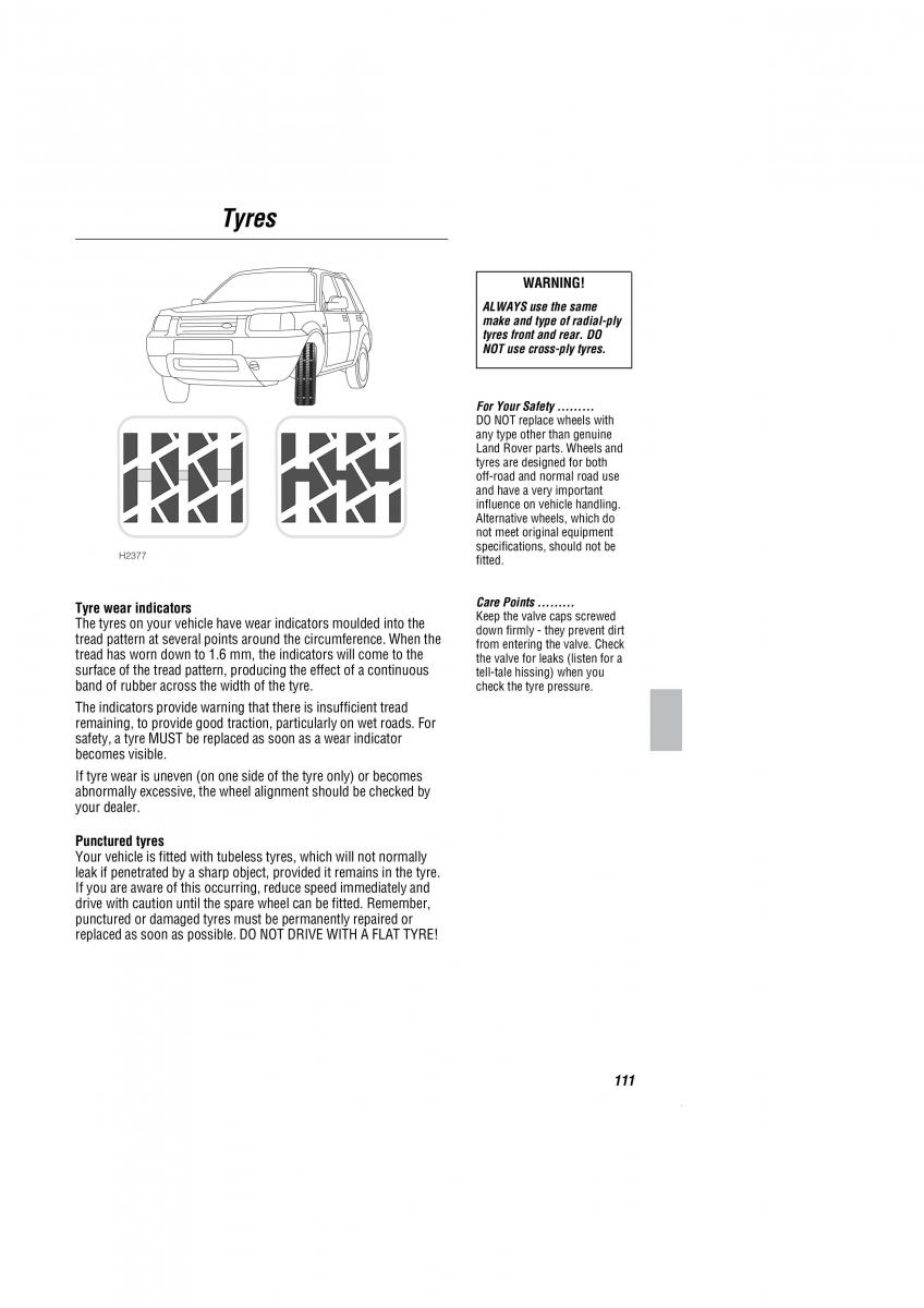 Land Rover Freelander I 1 owners manual / page 112