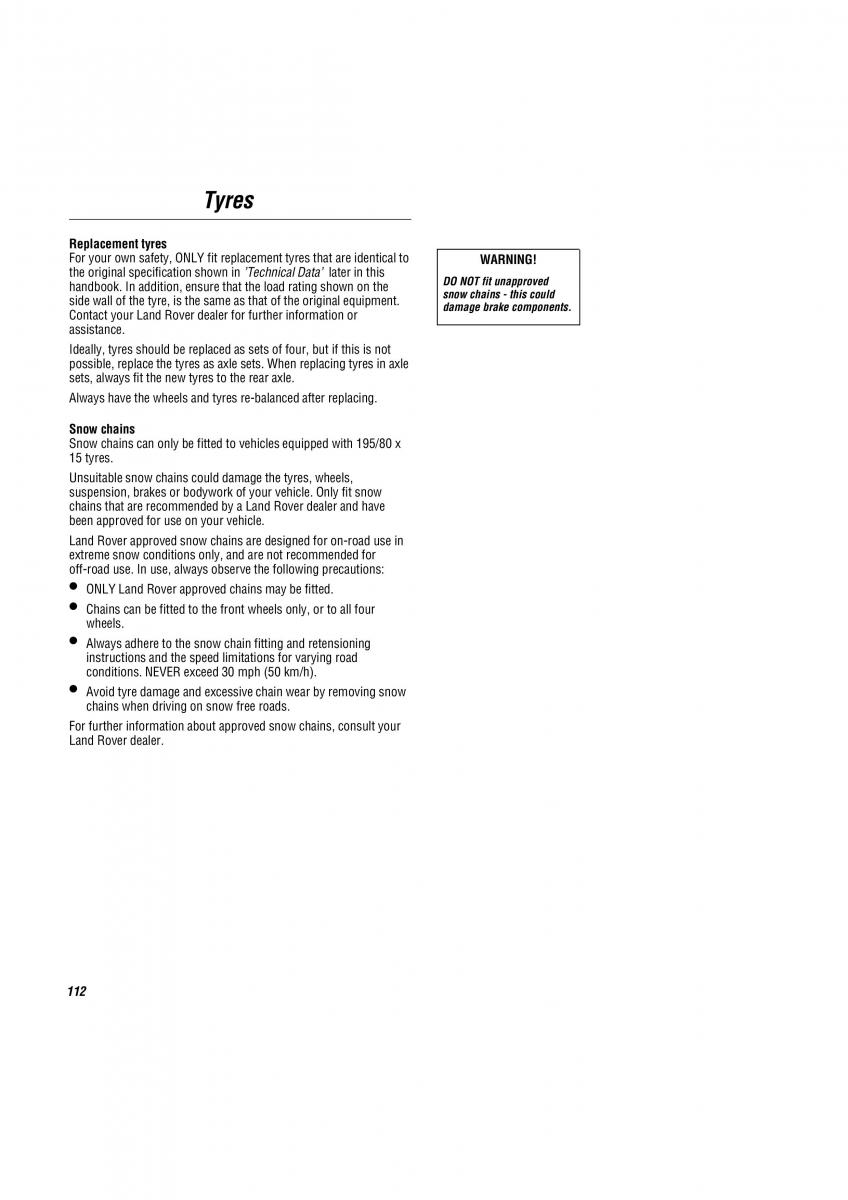 Land Rover Freelander I 1 owners manual / page 113