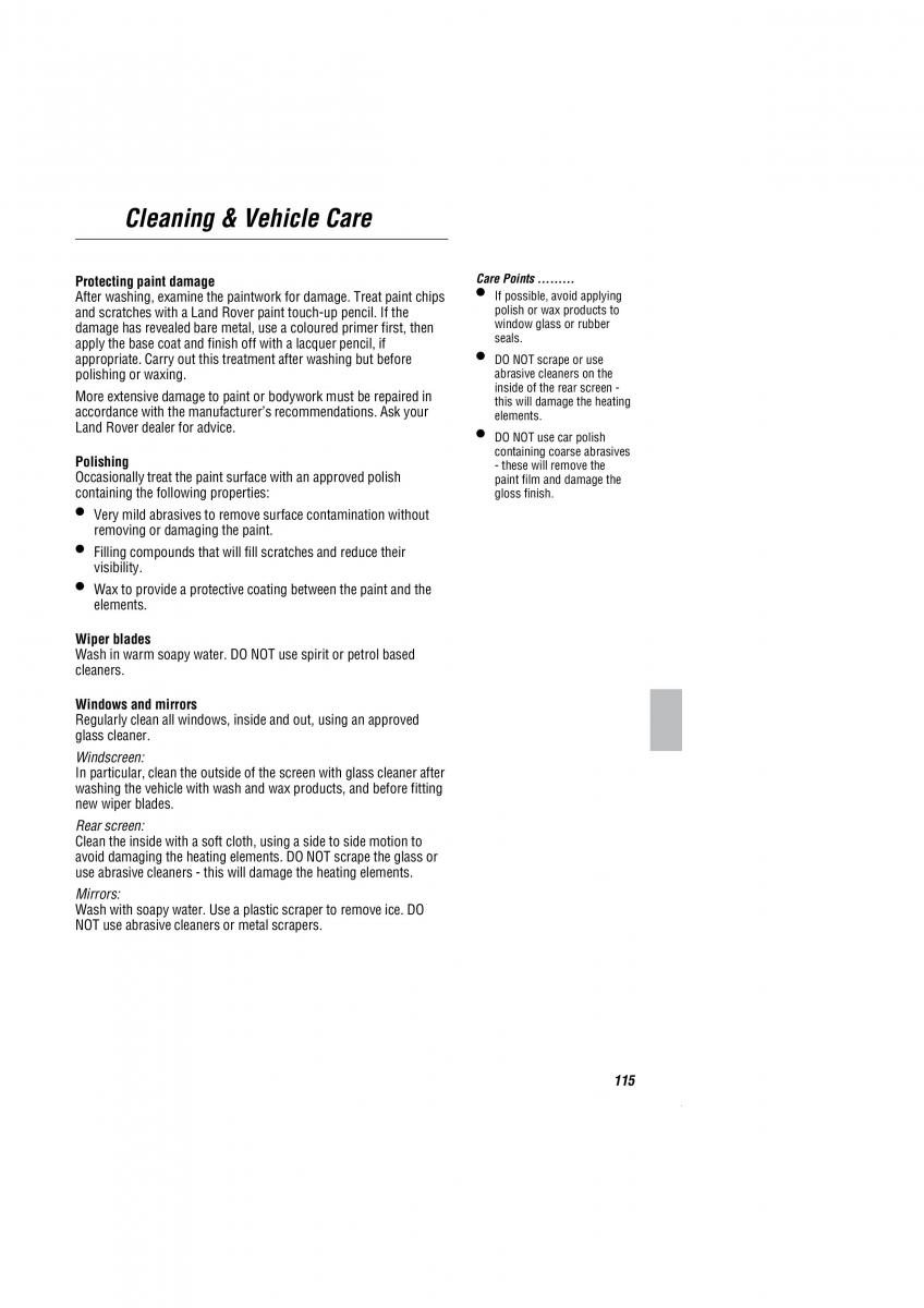 Land Rover Freelander I 1 owners manual / page 116