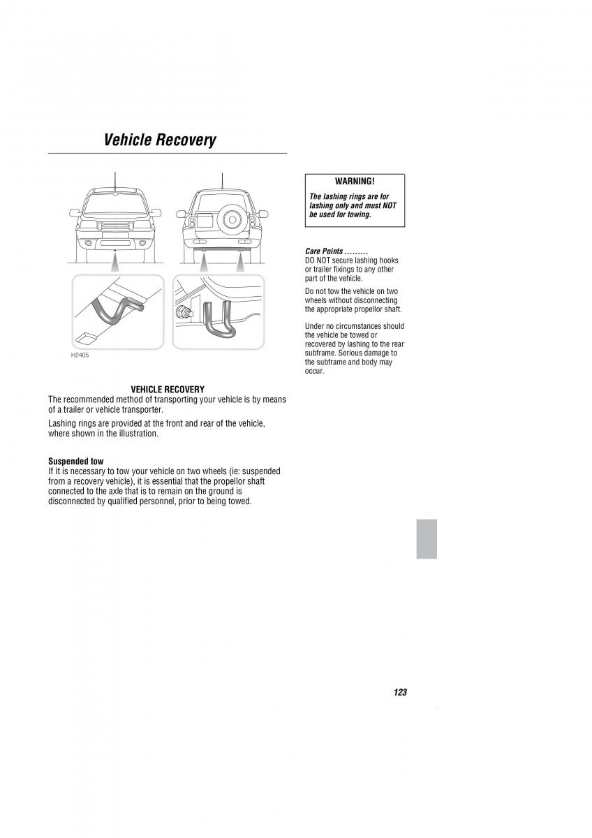 Land Rover Freelander I 1 owners manual / page 124