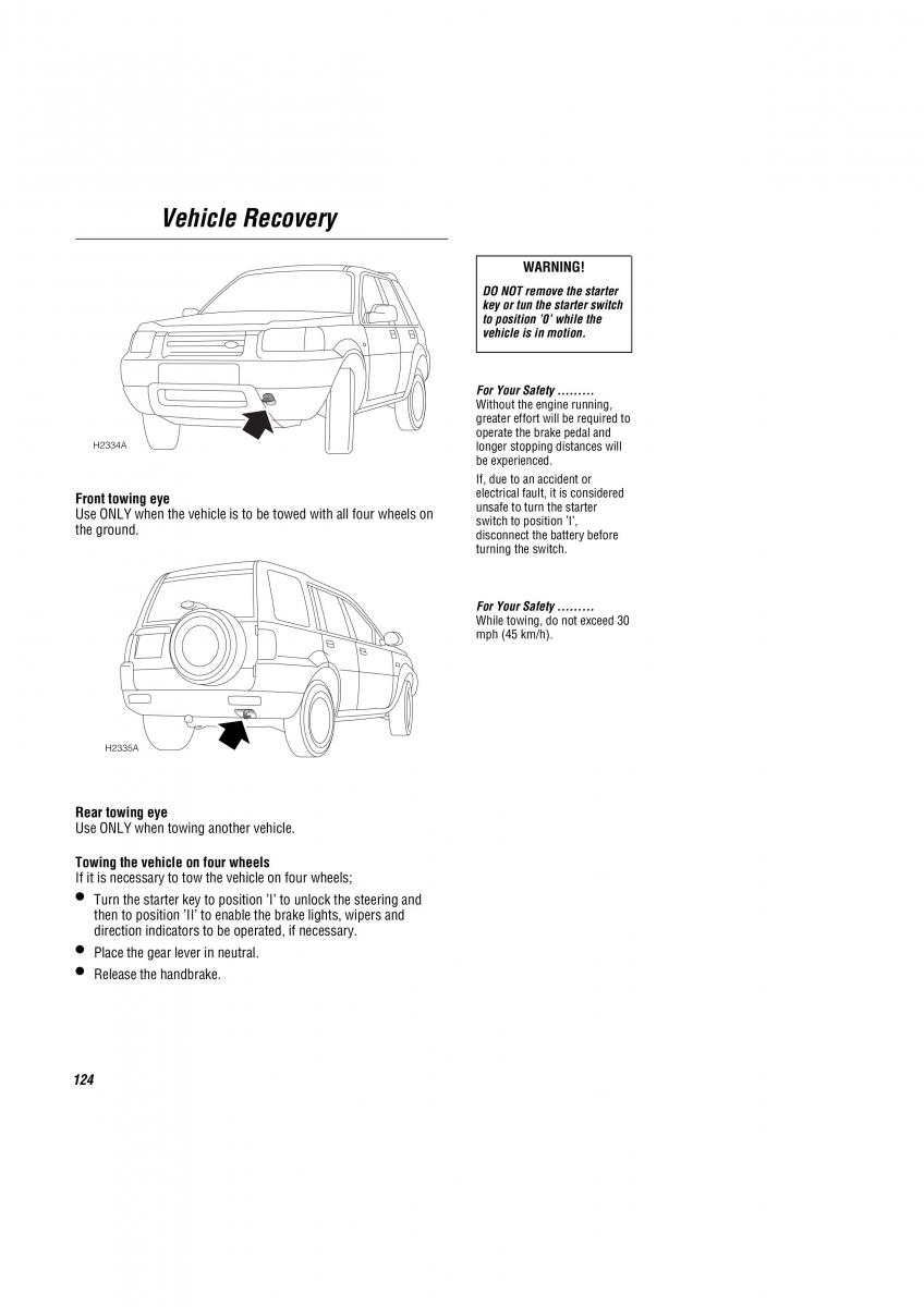 Land Rover Freelander I 1 owners manual / page 125