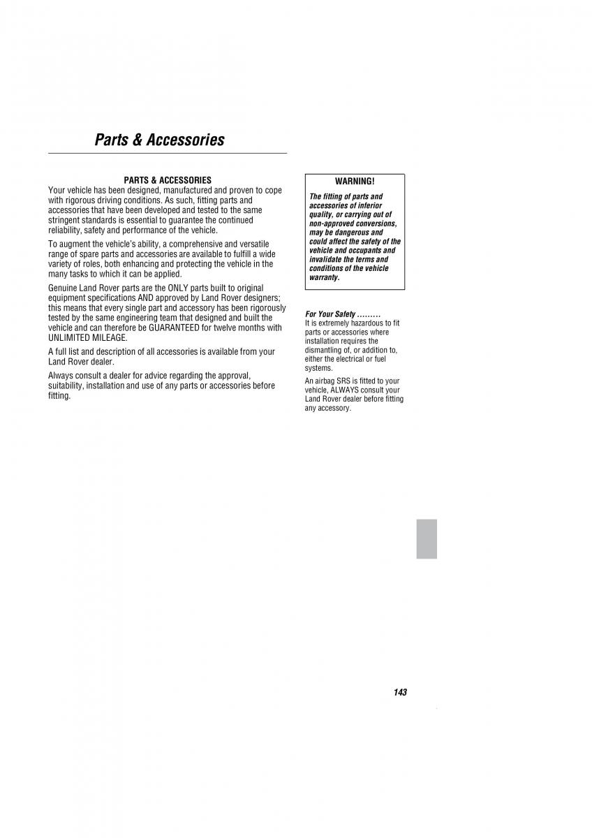 manual  Land Rover Freelander I 1 owners manual / page 144