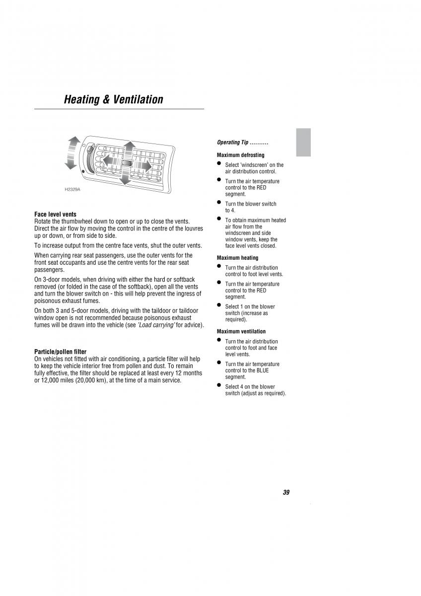 Land Rover Freelander I 1 owners manual / page 40