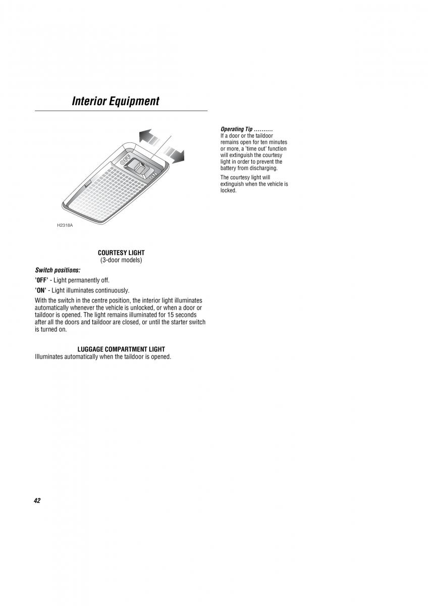 Land Rover Freelander I 1 owners manual / page 43