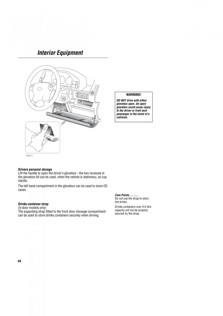 Land Rover Freelander I 1 owners manual / page 45