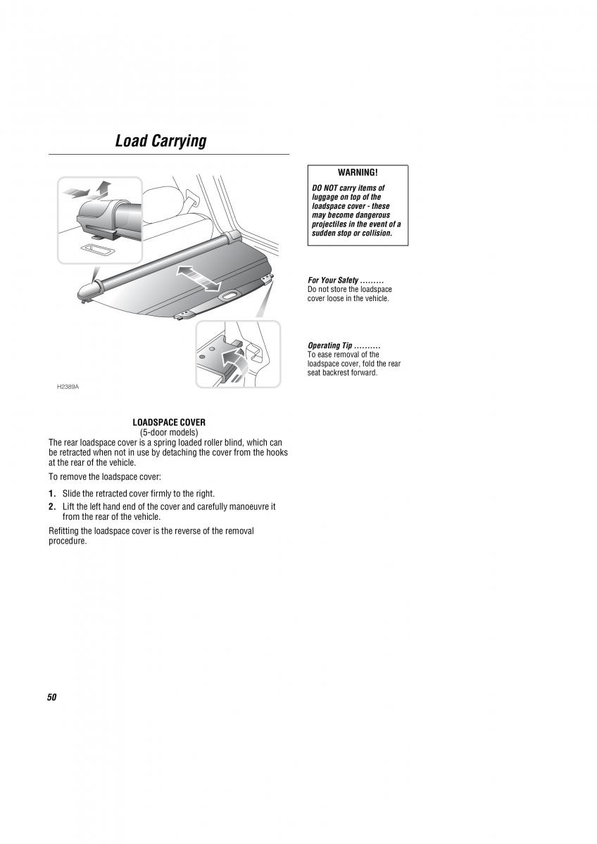 Land Rover Freelander I 1 owners manual / page 51