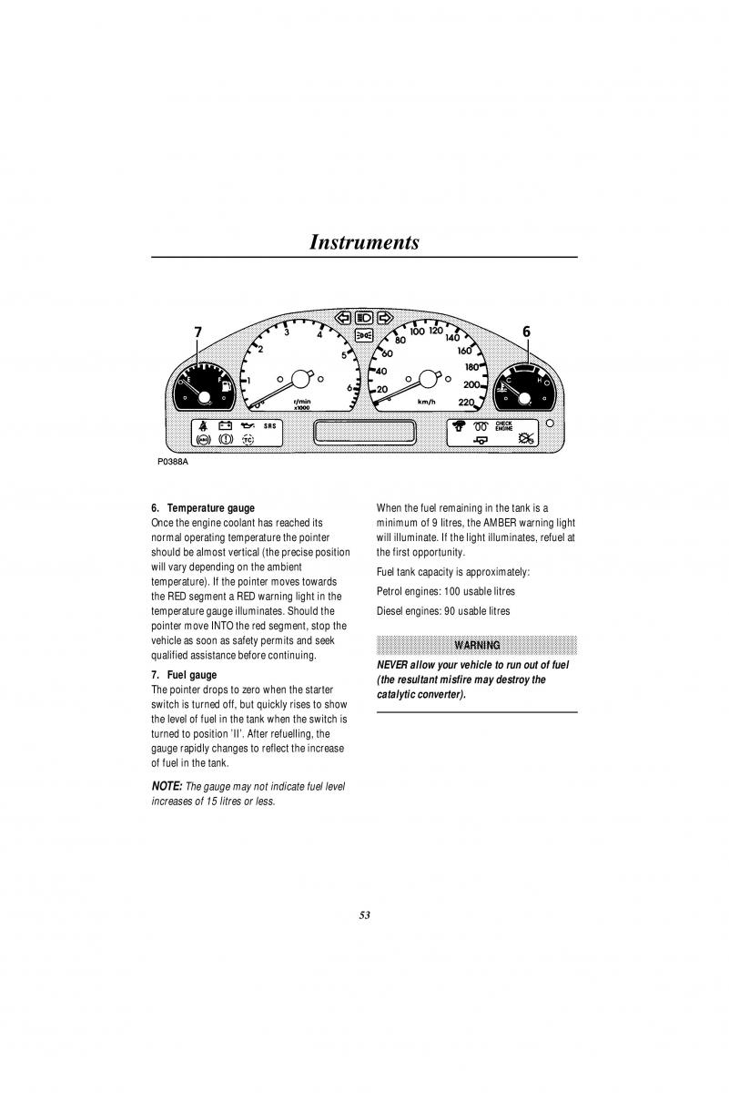 Land Rover Range Rover II 2 P38A owners manual / page 55