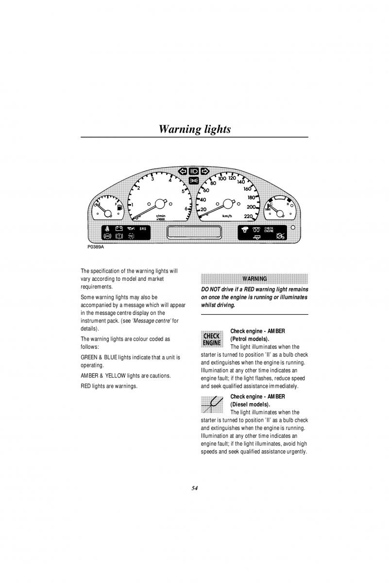 Land Rover Range Rover II 2 P38A owners manual / page 56