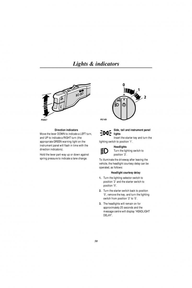 Land Rover Range Rover II 2 P38A owners manual / page 60