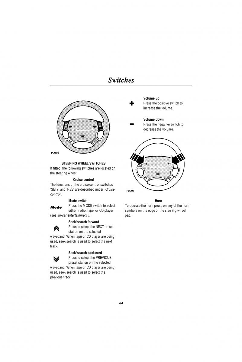 Land Rover Range Rover II 2 P38A owners manual / page 66