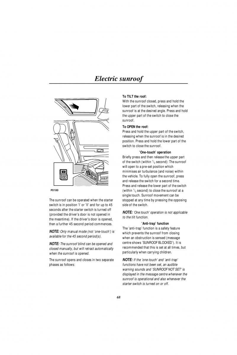 Land Rover Range Rover II 2 P38A owners manual / page 70