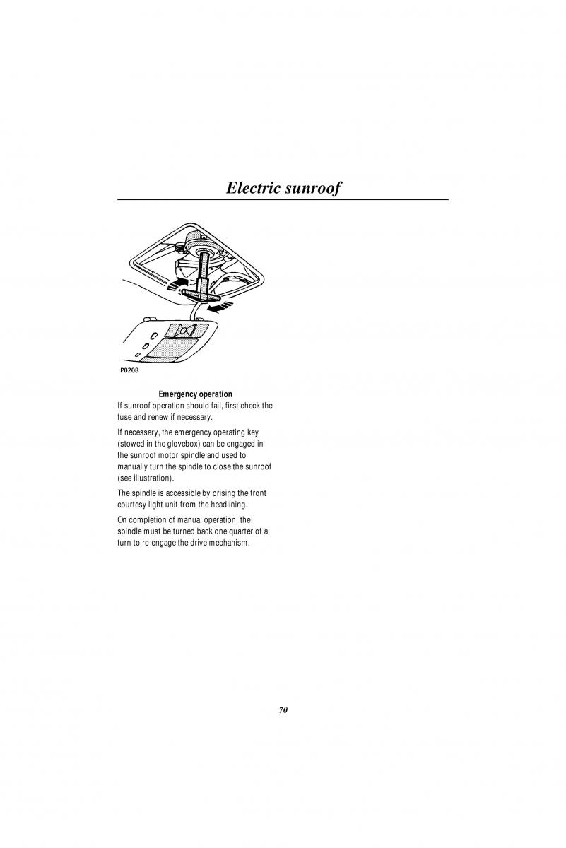 Land Rover Range Rover II 2 P38A owners manual / page 72