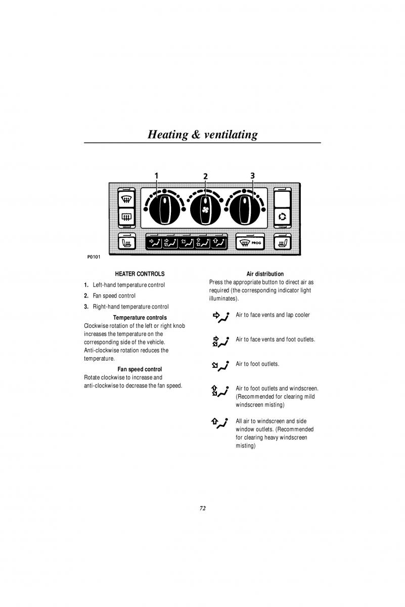 Land Rover Range Rover II 2 P38A owners manual / page 74