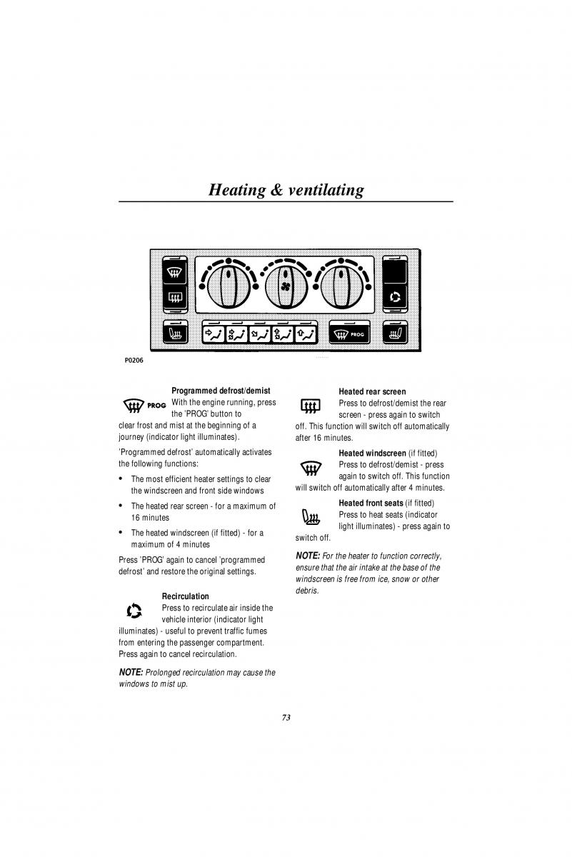 Land Rover Range Rover II 2 P38A owners manual / page 75