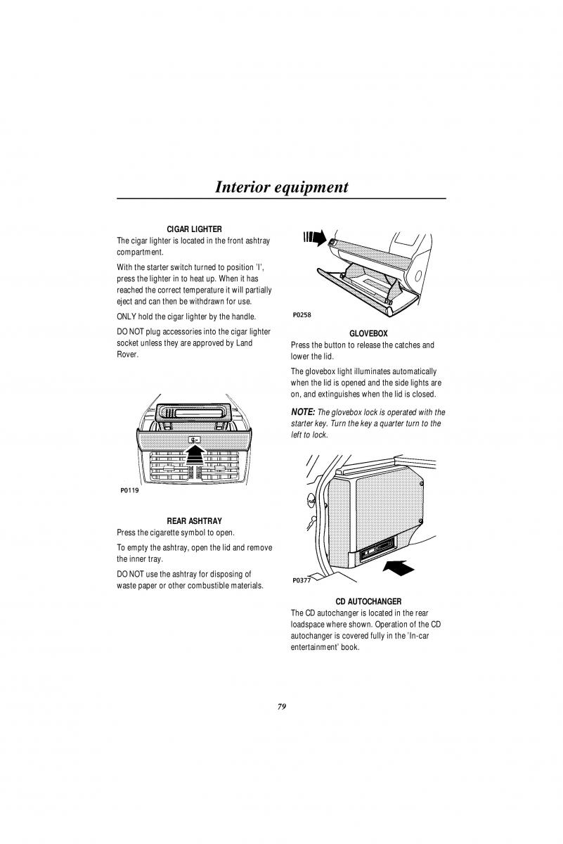 Land Rover Range Rover II 2 P38A owners manual / page 81