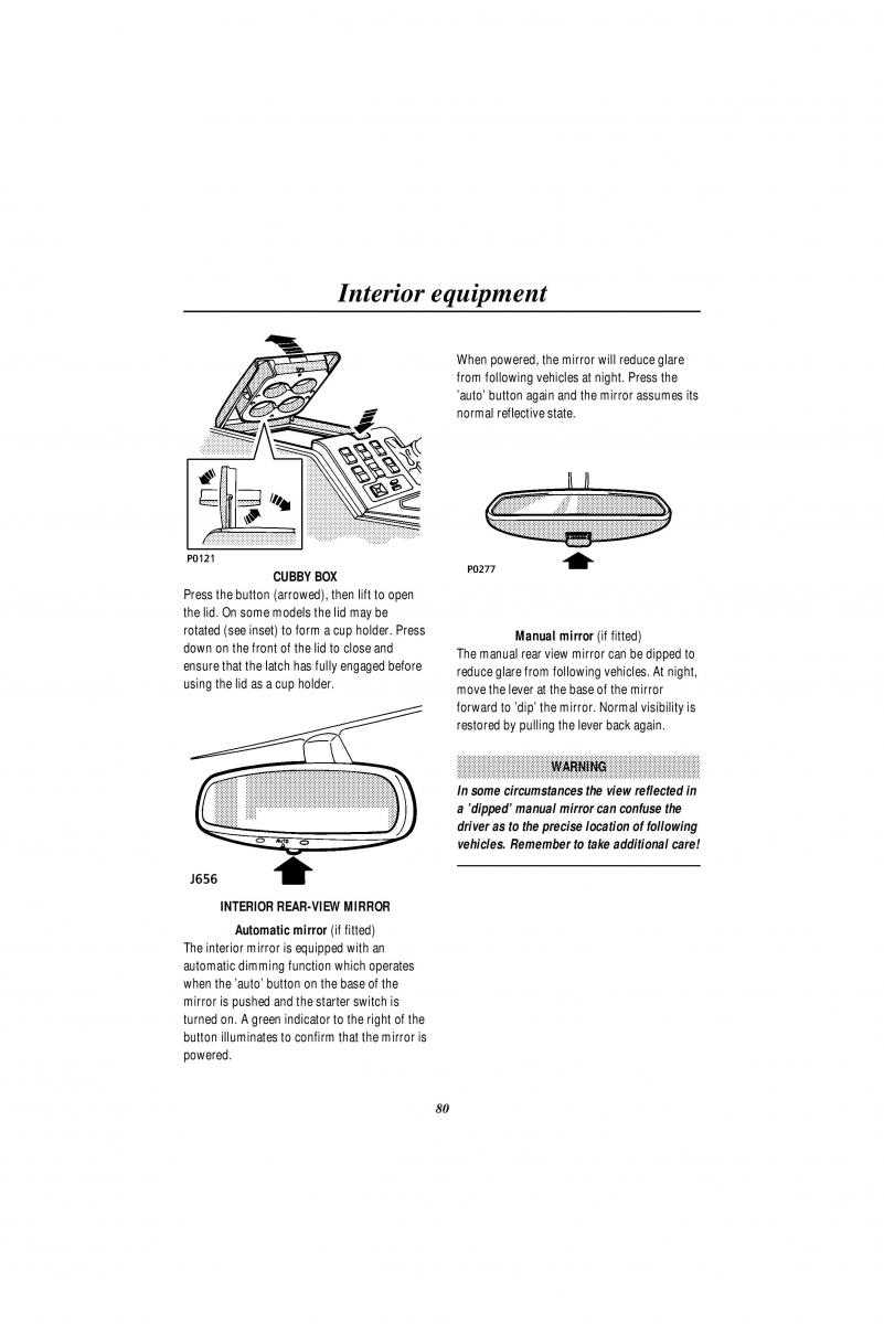 Land Rover Range Rover II 2 P38A owners manual / page 82