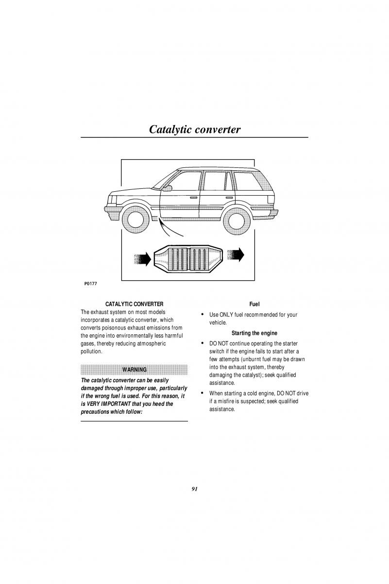 Land Rover Range Rover II 2 P38A owners manual / page 93