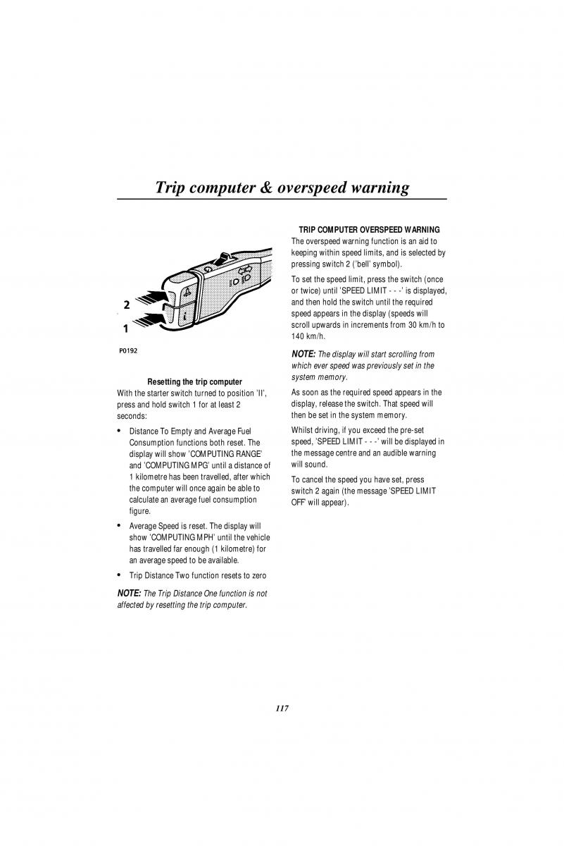 Land Rover Range Rover II 2 P38A owners manual / page 119