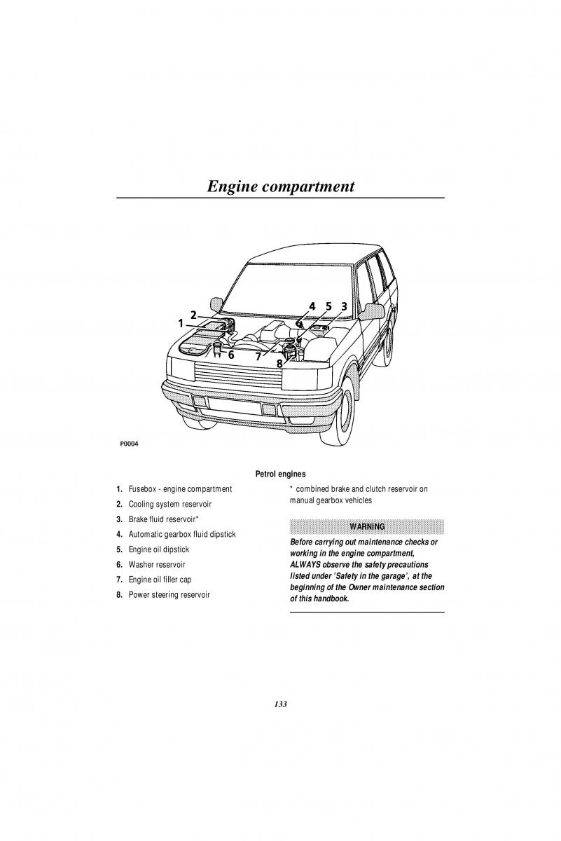 Land Rover Range Rover II 2 P38A owners manual / page 135