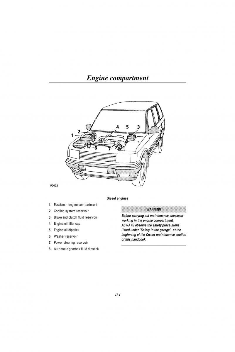 Land Rover Range Rover II 2 P38A owners manual / page 136