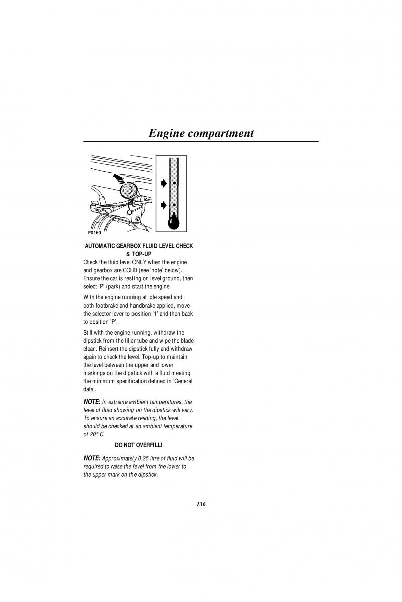 Land Rover Range Rover II 2 P38A owners manual / page 138