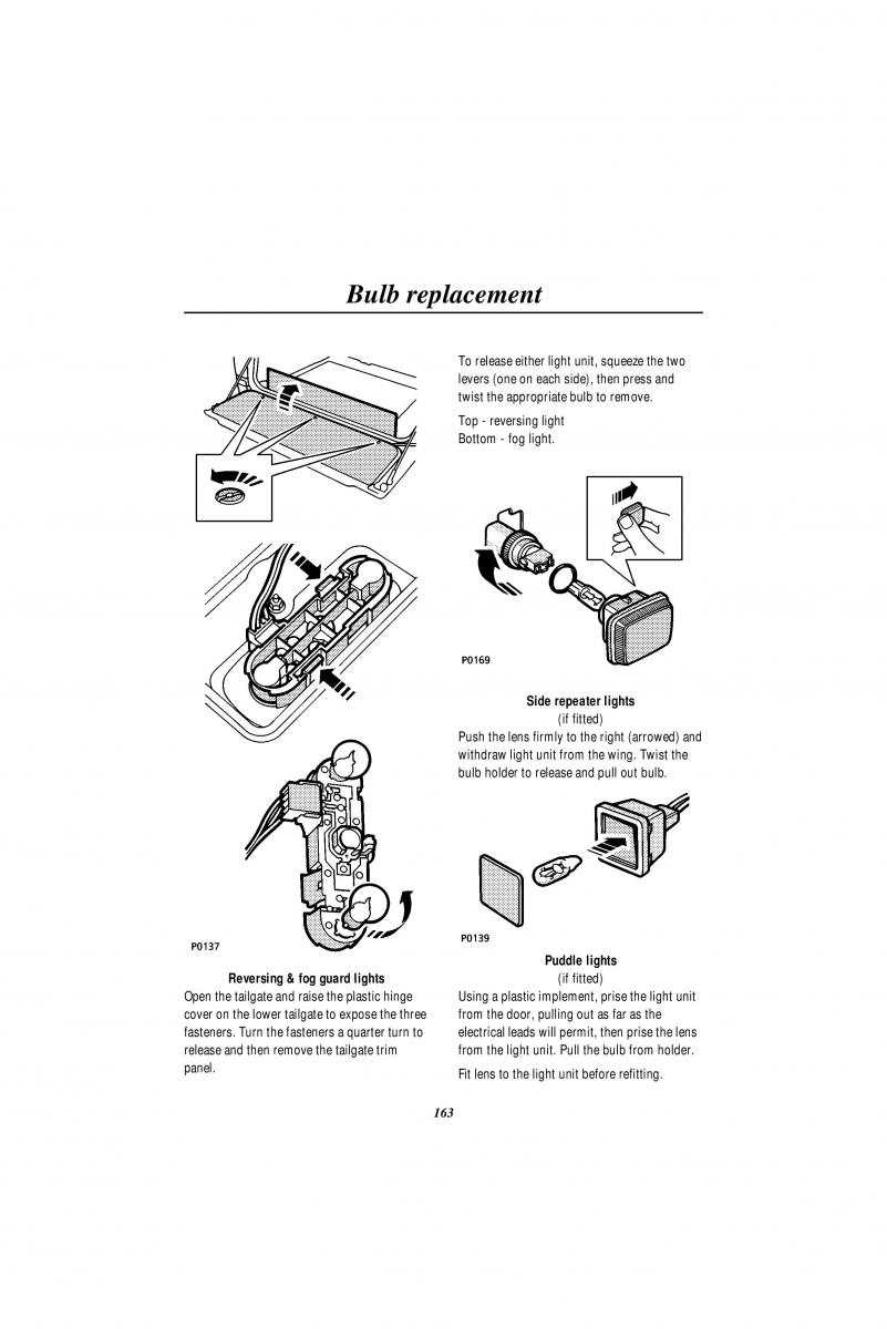 Land Rover Range Rover II 2 P38A owners manual / page 165