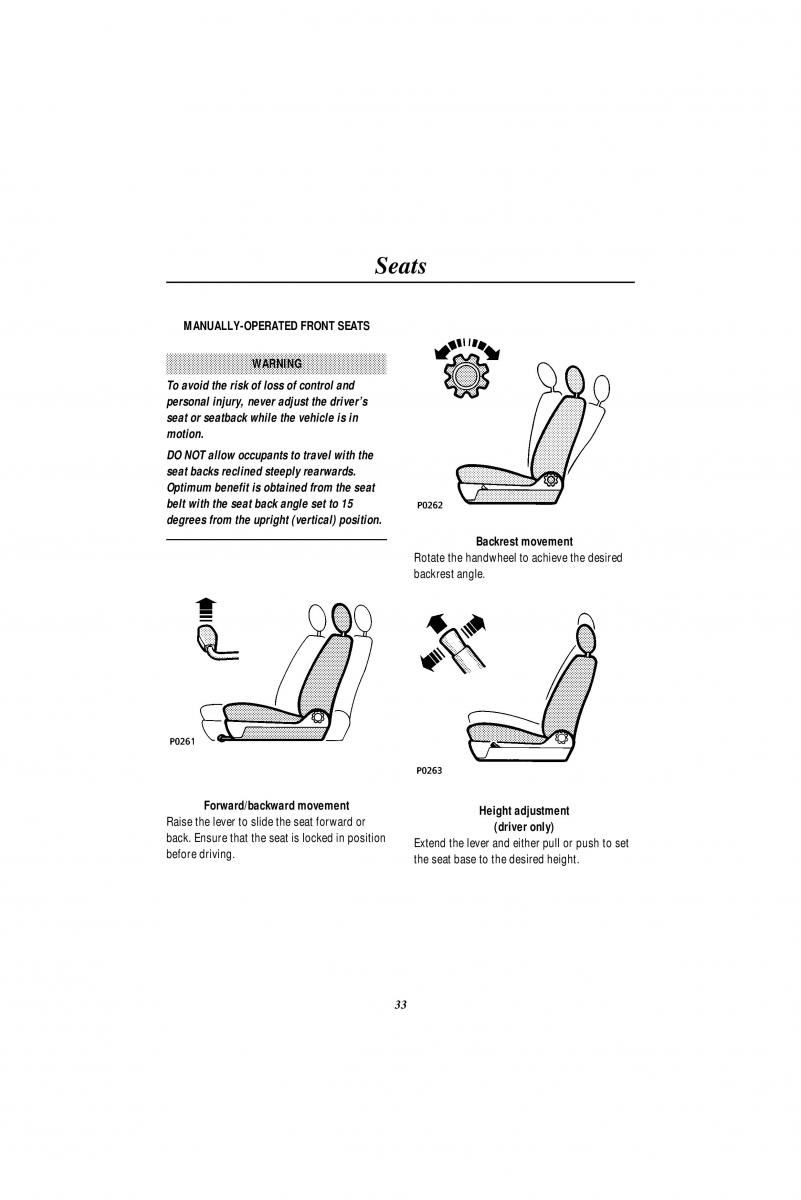 Land Rover Range Rover II 2 P38A owners manual / page 35