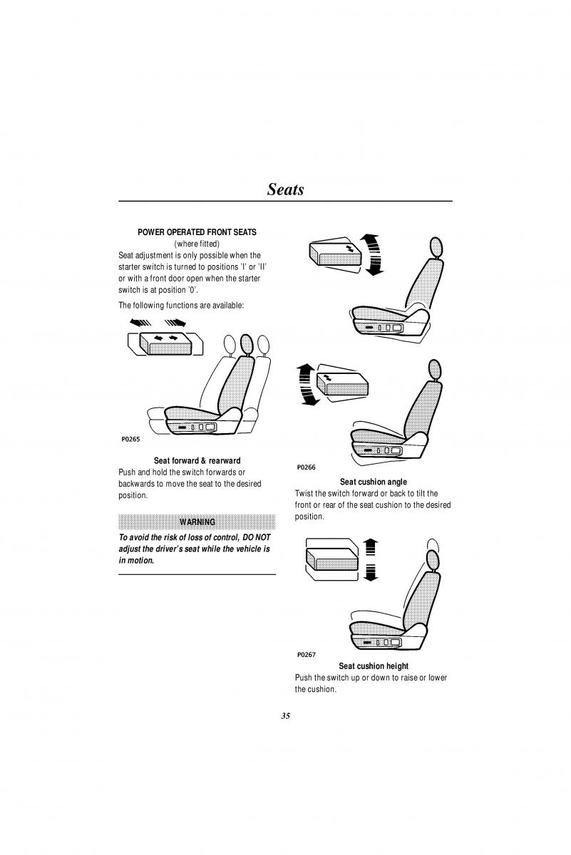 Land Rover Range Rover II 2 P38A owners manual / page 37