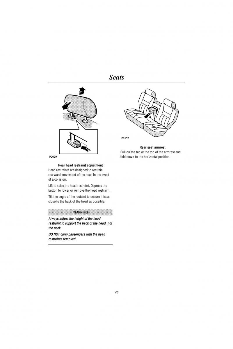 Land Rover Range Rover II 2 P38A owners manual / page 42