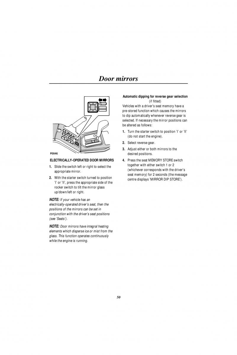 Land Rover Range Rover II 2 P38A owners manual / page 52