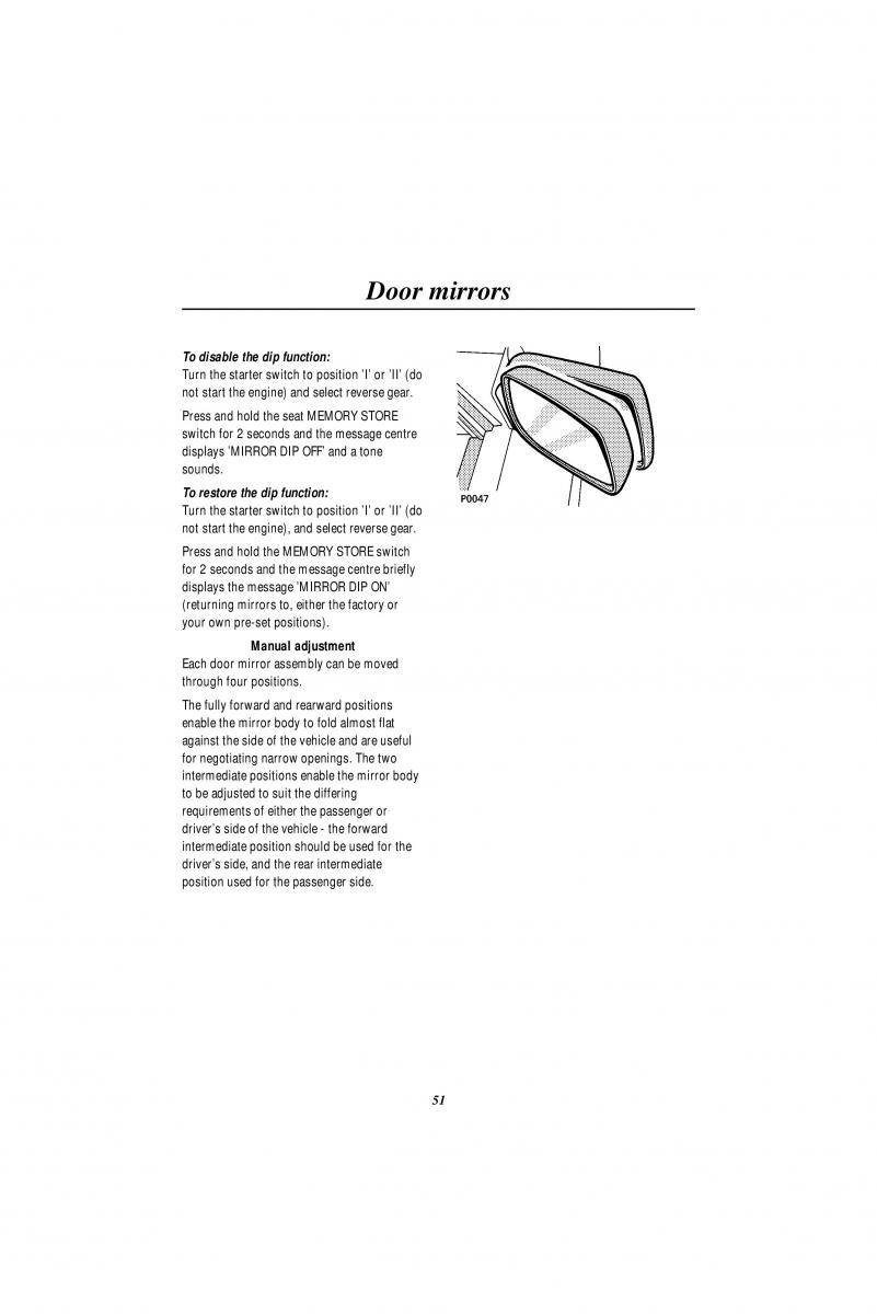 Land Rover Range Rover II 2 P38A owners manual / page 53