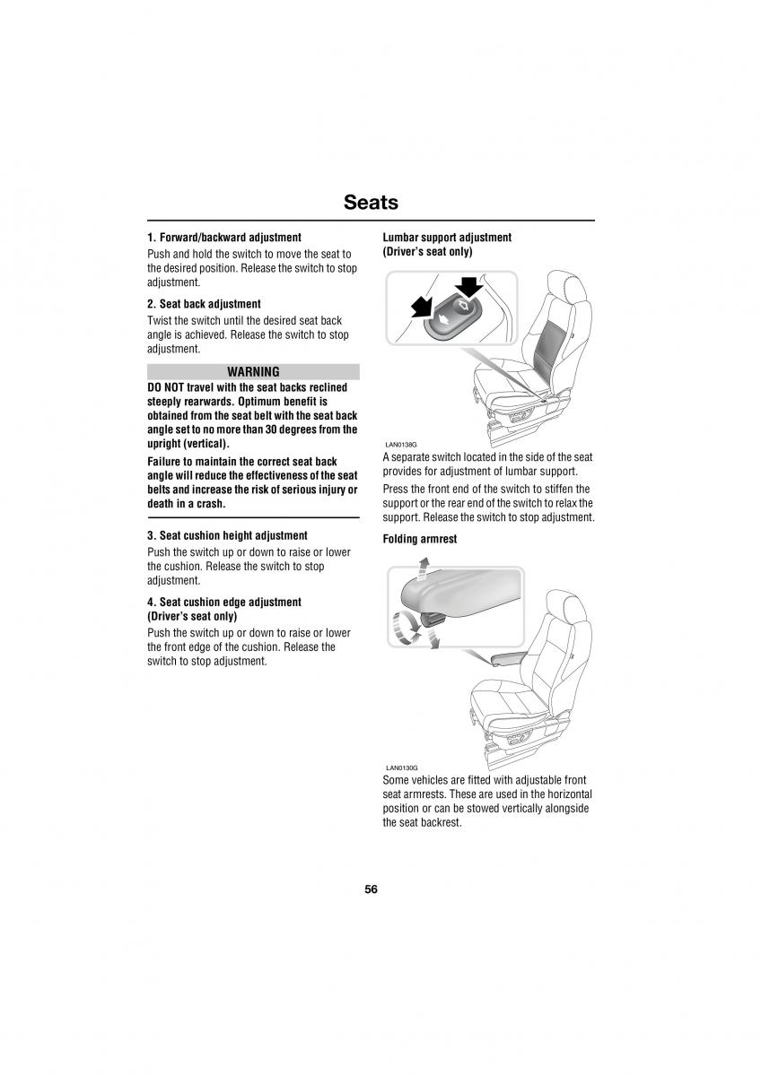 Land Rover Range Rover III 3 L322 owners manual / page 56