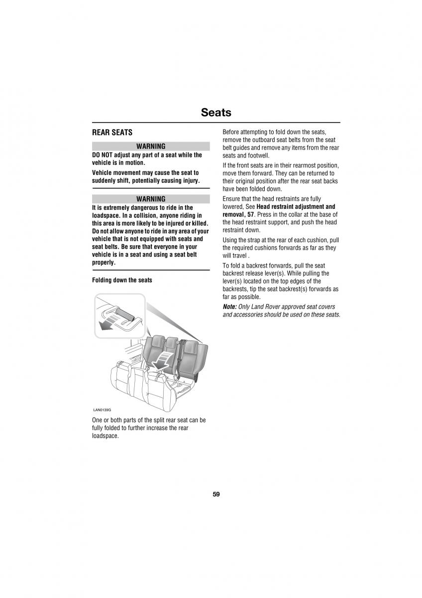 Land Rover Range Rover III 3 L322 owners manual / page 59