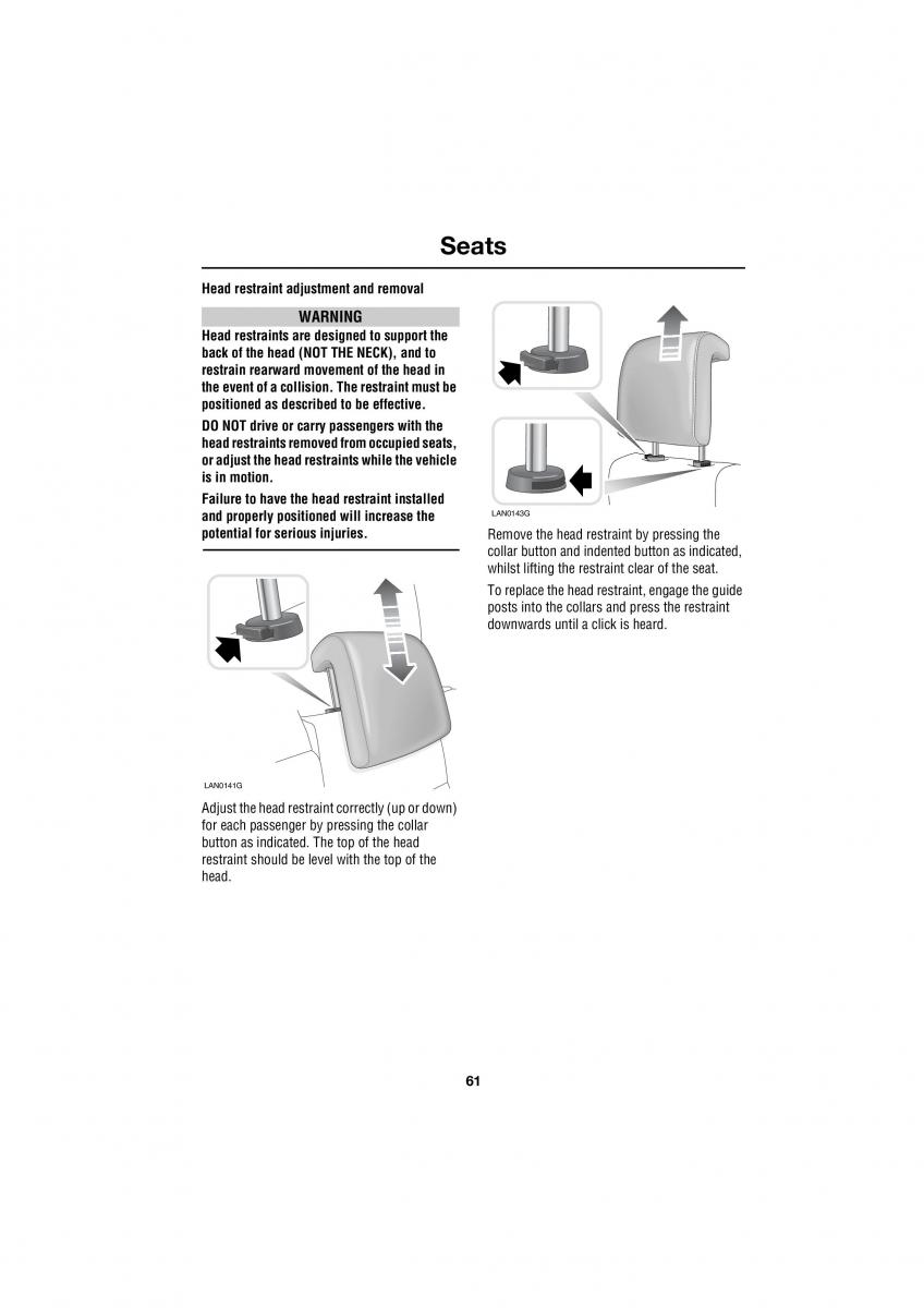 Land Rover Range Rover III 3 L322 owners manual / page 61