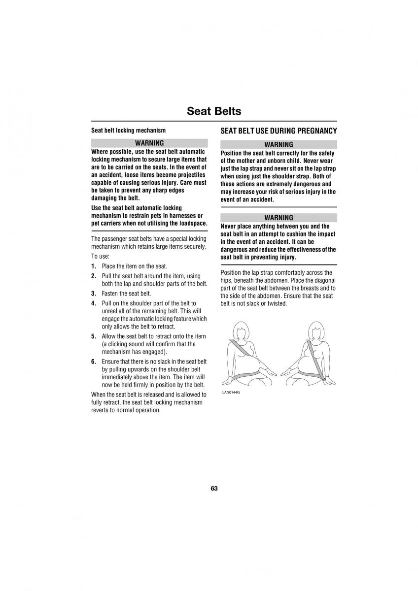 Land Rover Range Rover III 3 L322 owners manual / page 63