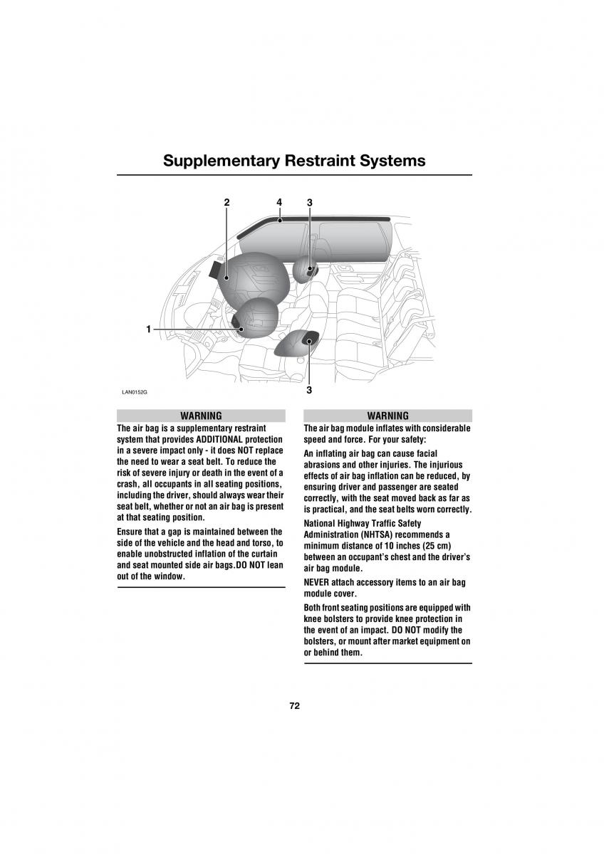 Land Rover Range Rover III 3 L322 owners manual / page 72